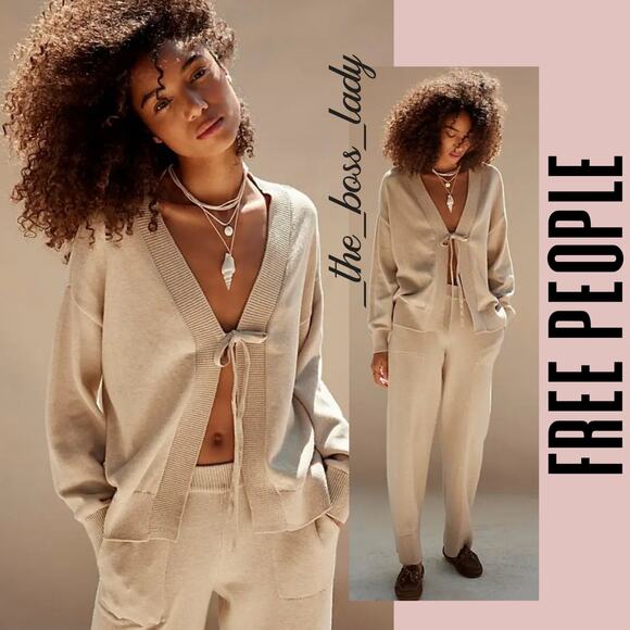 Free People Sweaters - Free People sweater set co-ord matching set pants knit cozy boho Small